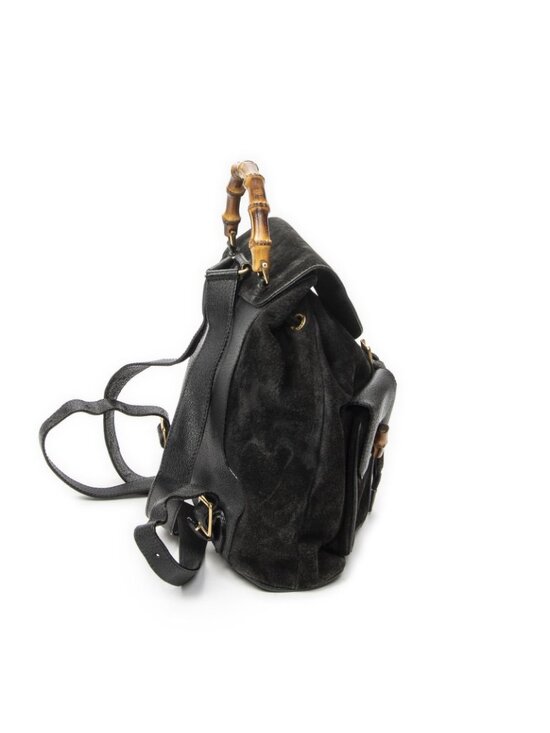 Gucci Large Bamboo Backpack Black Suede Leather main image 7